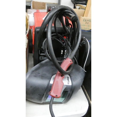 376 - Clarke 135TE turbo mig welder with face mask