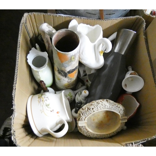 389 - Large quantity of household china and glass etc in three boxes