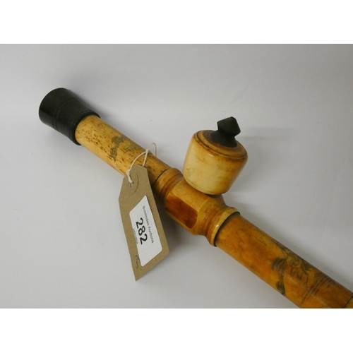 282 - A Chinese bone carved opium pipe