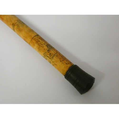 282 - A Chinese bone carved opium pipe