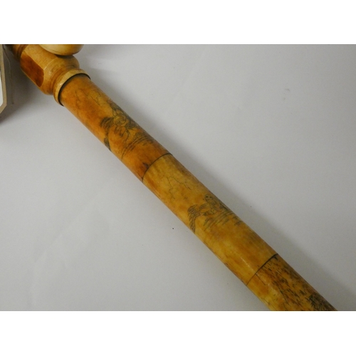 282 - A Chinese bone carved opium pipe