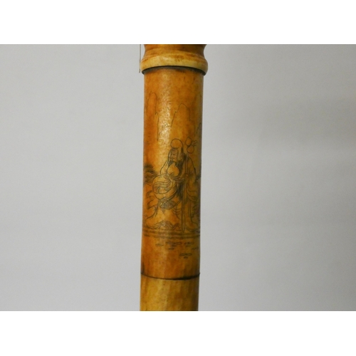 282 - A Chinese bone carved opium pipe