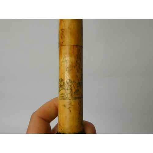 282 - A Chinese bone carved opium pipe