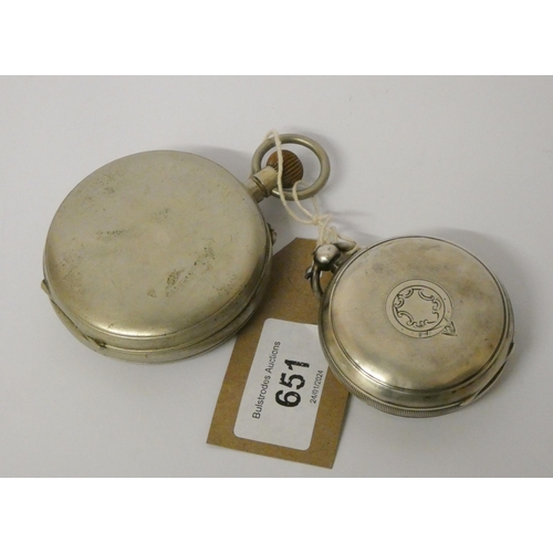 651 - Goliath pocket watch and a silver open face pocket watch