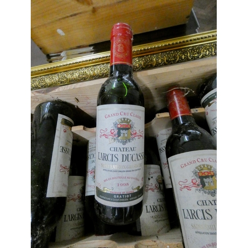 185 - 23 half bottles of Chateau Larcis Ducasse 1995 red wine, in original case