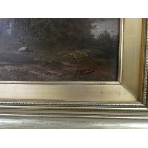 109 - James Walter Gozzard (1862 - 1926), A pair of Victorian gilt framed oil on canvas paintings of pasto... 