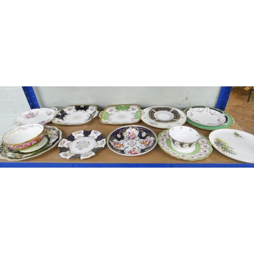 452 - Collection of English porcelain plates and slop bowls, to include pieces by Coalport, Wedgwood, Worc... 