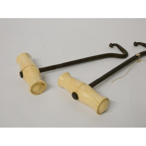 716 - A pair of late Victorian bone mounted hunting boot pullers