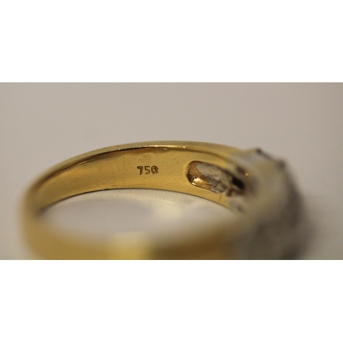 544 - Modern baguette cut diamond set half hoop eternity ring, in hallmarked 18ct gold, ring size M, weigh... 