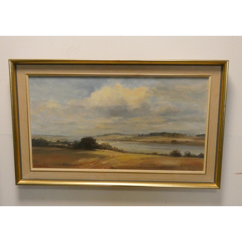 143 - Marcus Ford - Framed oil painting 'Scene on the River Deben near Hemley, Suffolk', image size 18