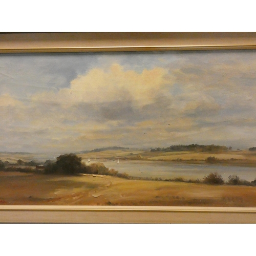 143 - Marcus Ford - Framed oil painting 'Scene on the River Deben near Hemley, Suffolk', image size 18