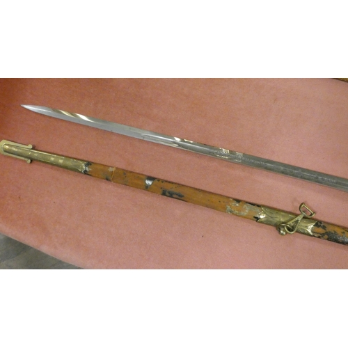 Naval Officers Dress Sword The Blade Etched With Royal Cypher And