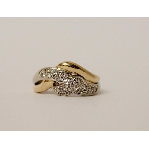 772 - A 14ct yellow gold and diamond set dress ring, hallmarked, ring size L, weight 4.8g