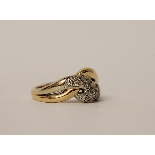 772 - A 14ct yellow gold and diamond set dress ring, hallmarked, ring size L, weight 4.8g