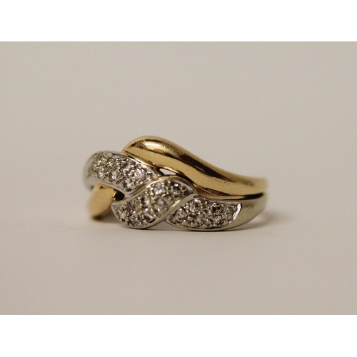 772 - A 14ct yellow gold and diamond set dress ring, hallmarked, ring size L, weight 4.8g