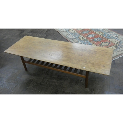 121 - A large Gplan rectangular teak two tier coffee table, top approx 5'6 long