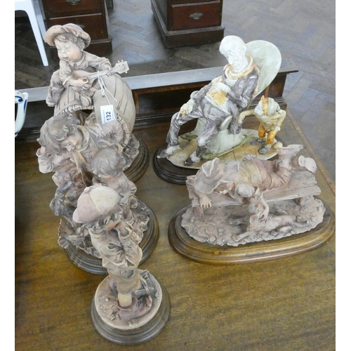 132 - A collection of Capodimonte style Italian figurines