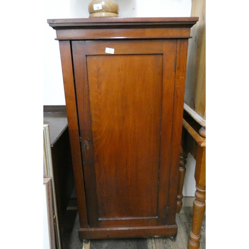 17 - An Edwardian mahogany single panelled door bookcase or cupboard