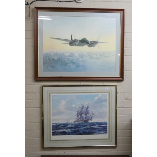 25 - Print of a plane after Coulson and a signed print of the Ocean Sentinel