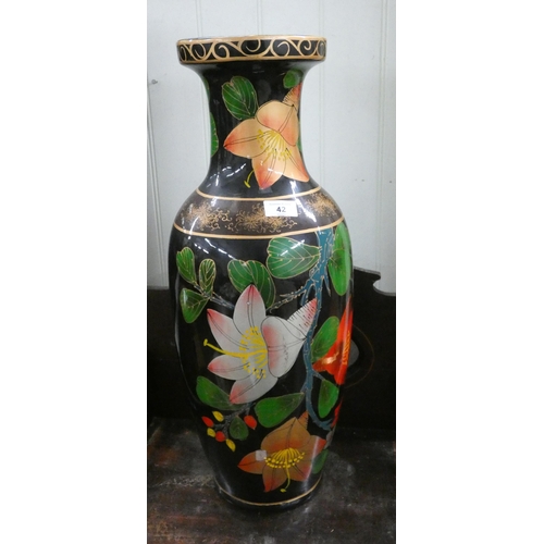 42 - A large modern Japanese painted stick stand or vase