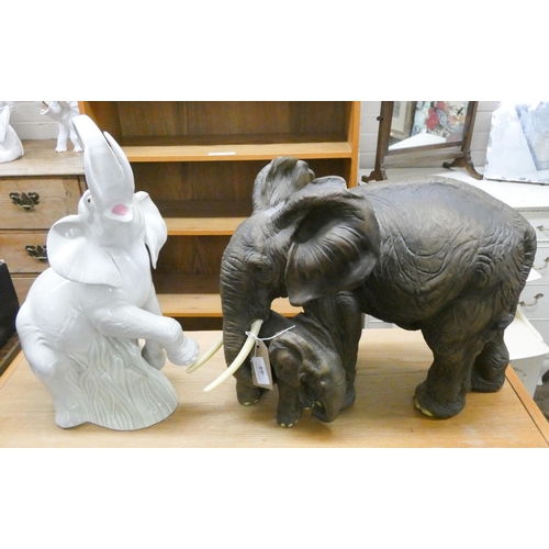 44 - Two large modern figures of elephants