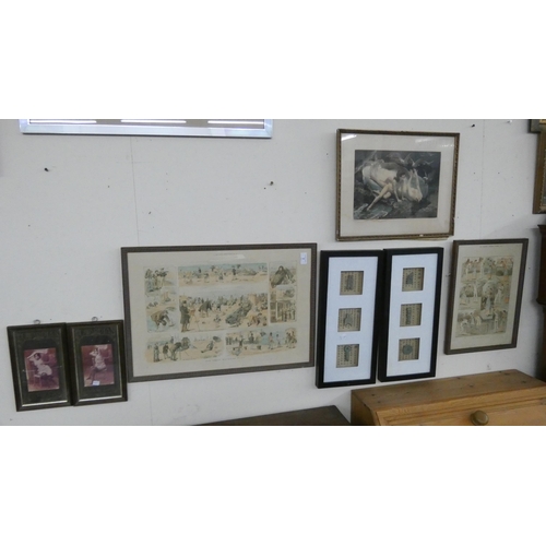 7 - A collection of Victorian and later framed prints