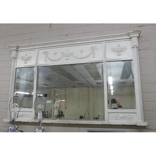 169 - Victorian white painted over mantle mirror 52