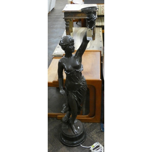 178 - A tall bronze figure table lamp