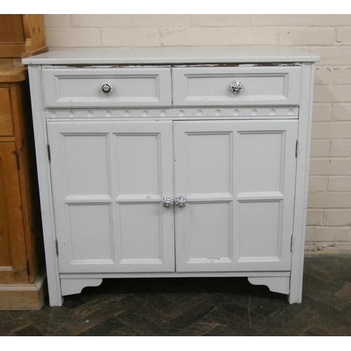 189 - A painted sideboard with porcelain knob handles, 3' wide approximately