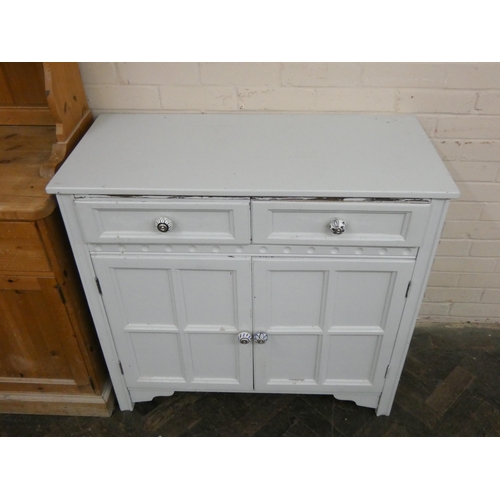 189 - A painted sideboard with porcelain knob handles, 3' wide approximately