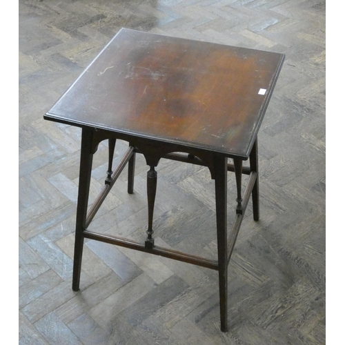 197 - Two square Edwardian mahogany occasional tables