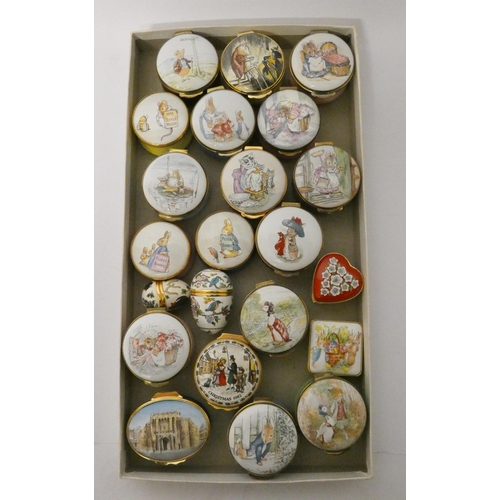 77 - Halcyon Days and Beatrix Potter themed enamel trinket boxes