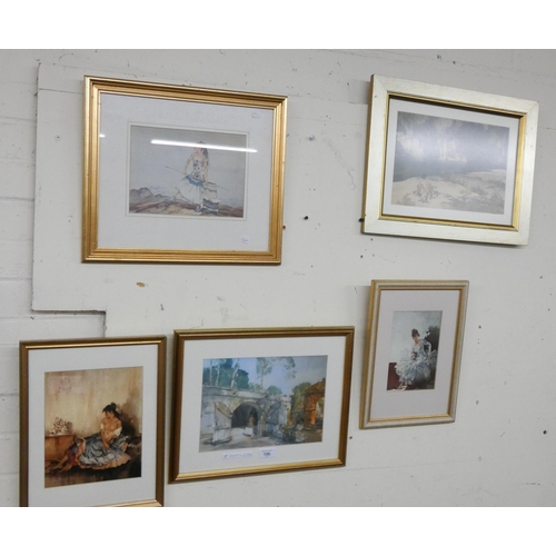 196 - Five various Russell Flint prints and two books of prints