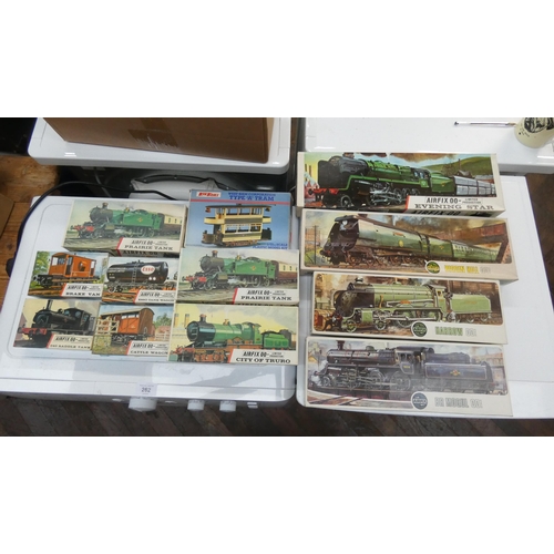 263 - Twelve boxed Air Fix models of trains - unused