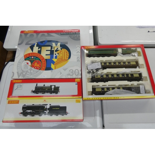 264 - A Hornby  boxed model train pack, boxed Hornby steam locomotive and one other Hornby boxed steam loc... 