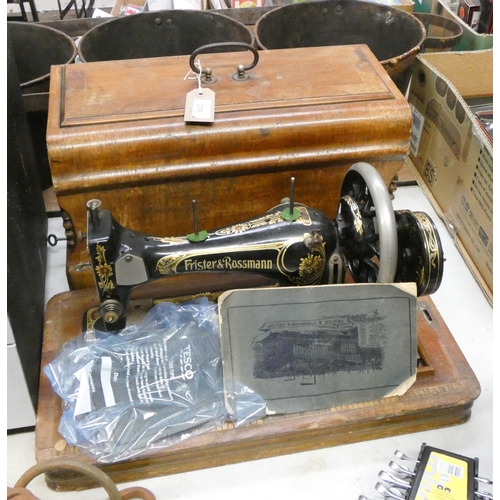 296 - A Frister & Rossmann sewing machine in wooden case