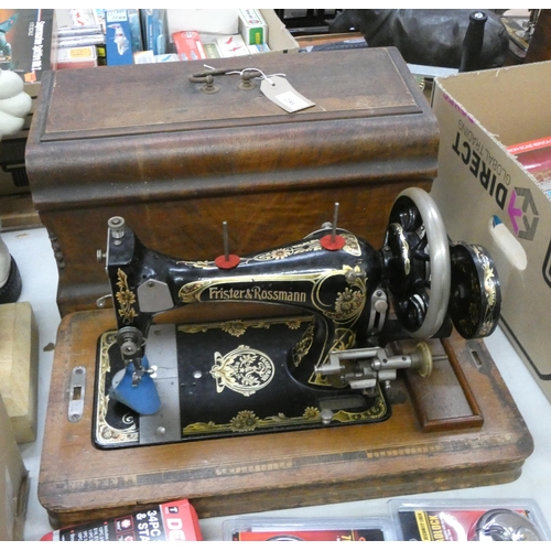 298 - A Frister & Rossmann sewing machine in wooden case