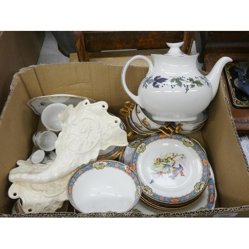 299 - A quantity of Allertons Ltd old English bone china, tea set, wall sconces etc