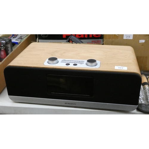 311 - A modern Roberts Blutune 300 CD radio player in wooden frame, very good sound