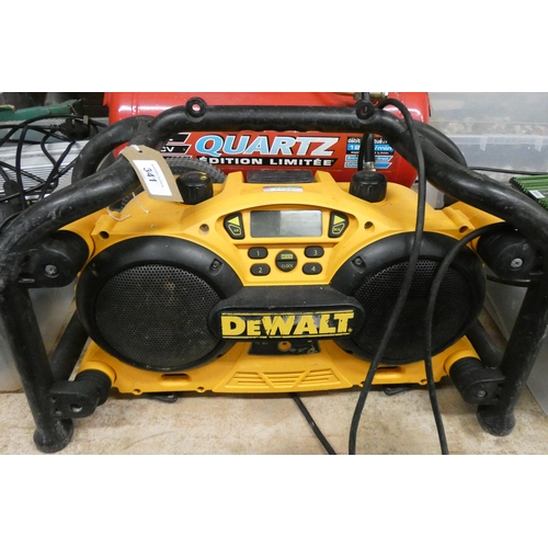 341 - A DeWalt battery or mains builders radio in working order - no batteries