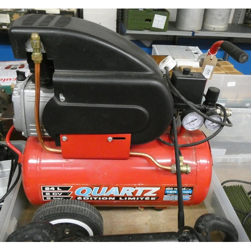 342 - A Quartz Edition Limitee 24 Litre 8 bar compressor - had little use