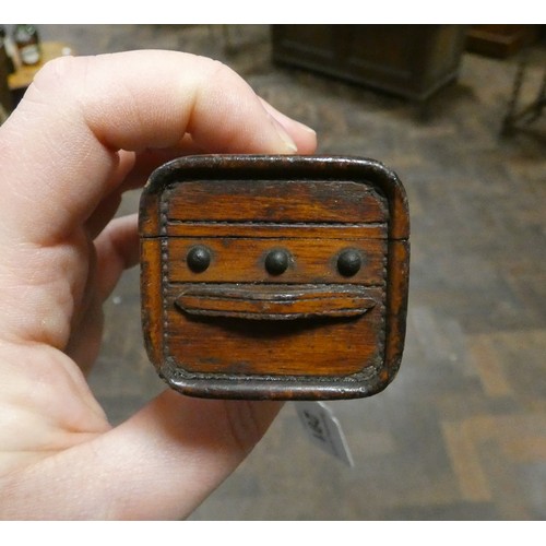 291 - Two Victorian daguerreotypes, a treen trunk trinket box and a millefiore glass paperweight