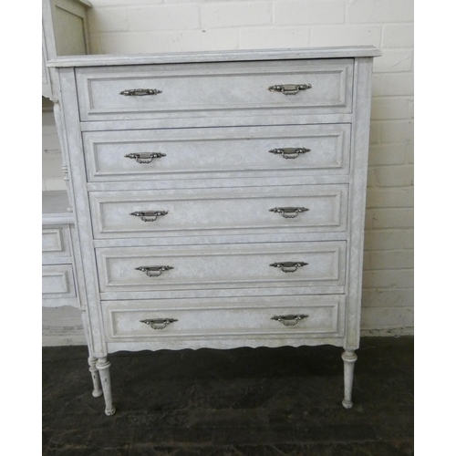 217 - A shabby chic French style five drawer bedroom chest