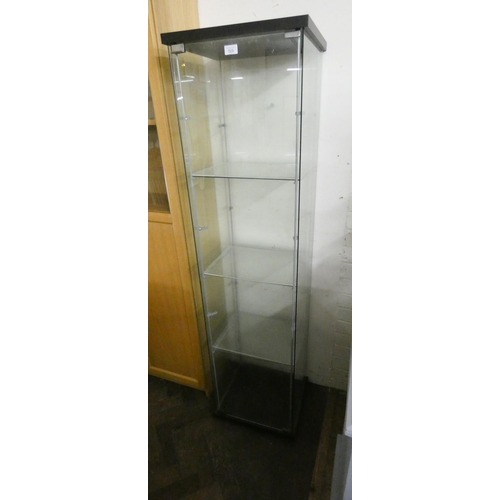 223 - A modern square jewellery display cabinet with glass shelves