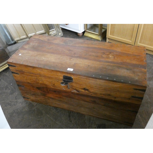 231 - A hardwood studded blanket box