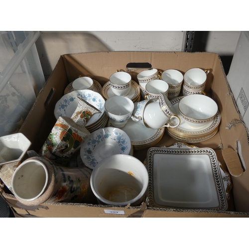 359 - A Paragon tea set, a part tea set, three oriental vases etc