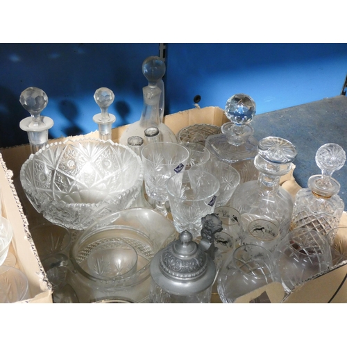 361 - A large quantity of drinking glasses, decanters, rose bowl etc