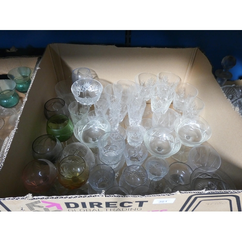 361 - A large quantity of drinking glasses, decanters, rose bowl etc