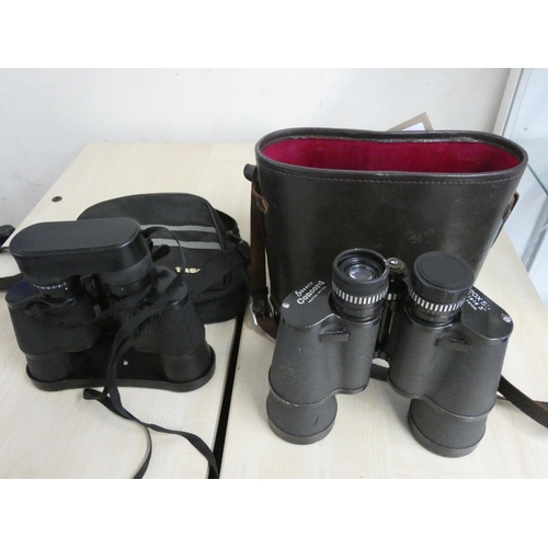 376 - Two pairs of Binoculars - One is an Enbeeco Concord 20 x50, both in cases