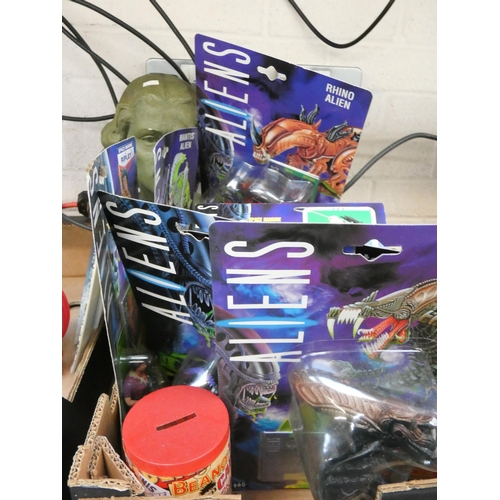 397 - Two boxes of unopened model Alien figures, Captain Scarlet figures, Stingray figures, Thunderbirds c... 